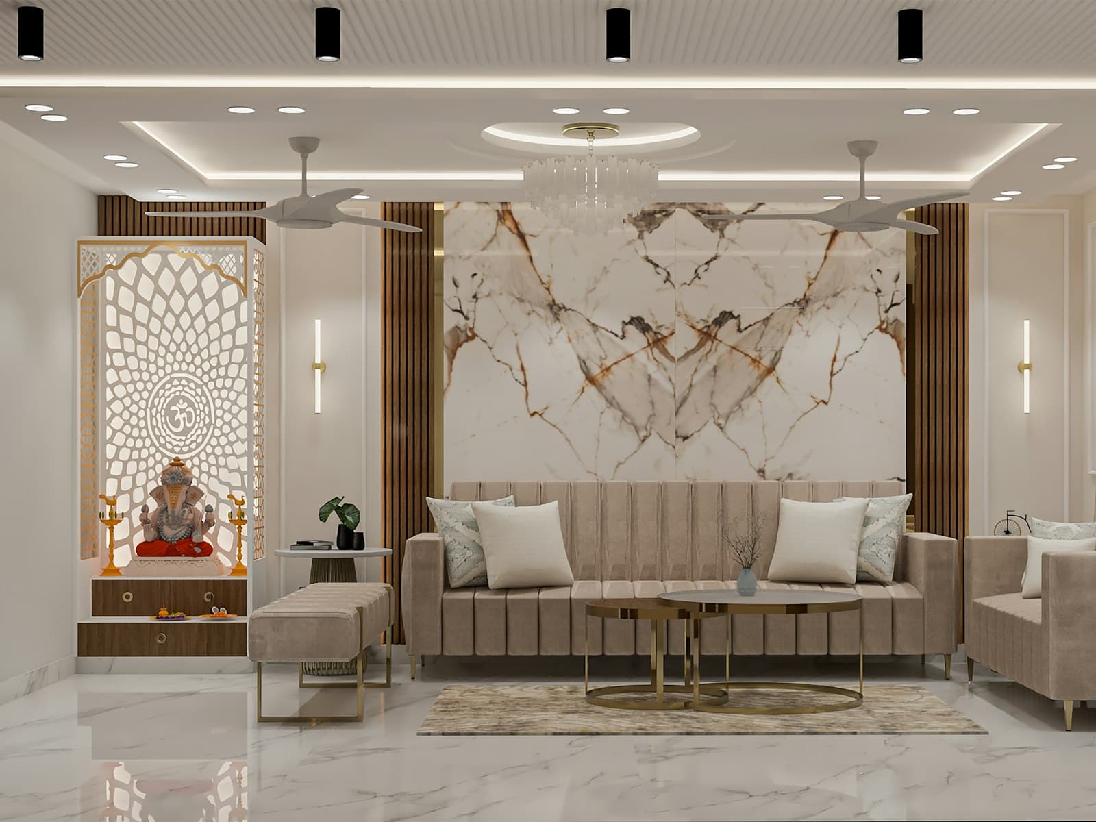 A furnished modern living room