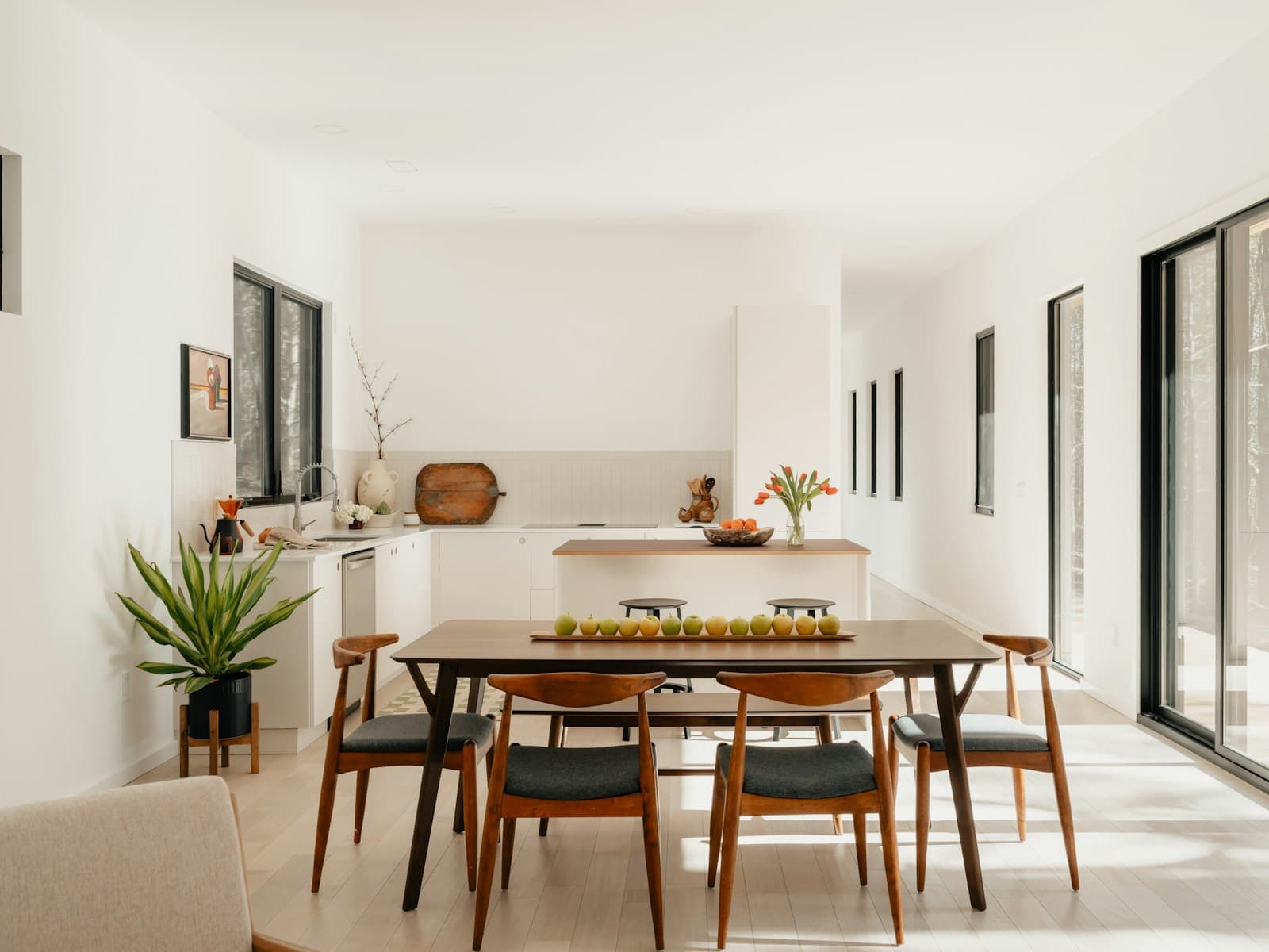 A modern dining room